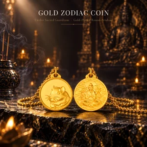 Sand Gold Zodiac Guardian Pendant — main product photo