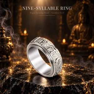 Nine Syllable Mantra Bagua Ring — main product photo