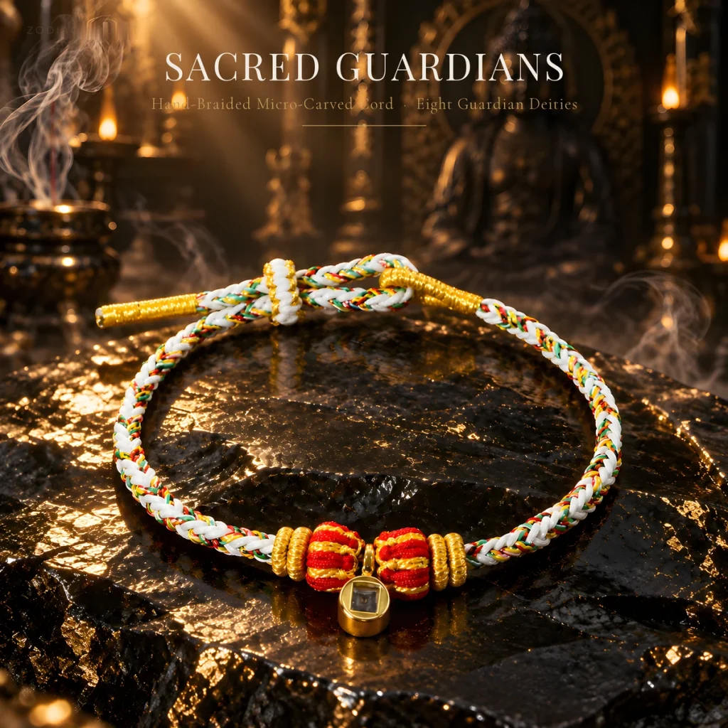 Putuoshan Eight Guardian Deities Cord Bracelet