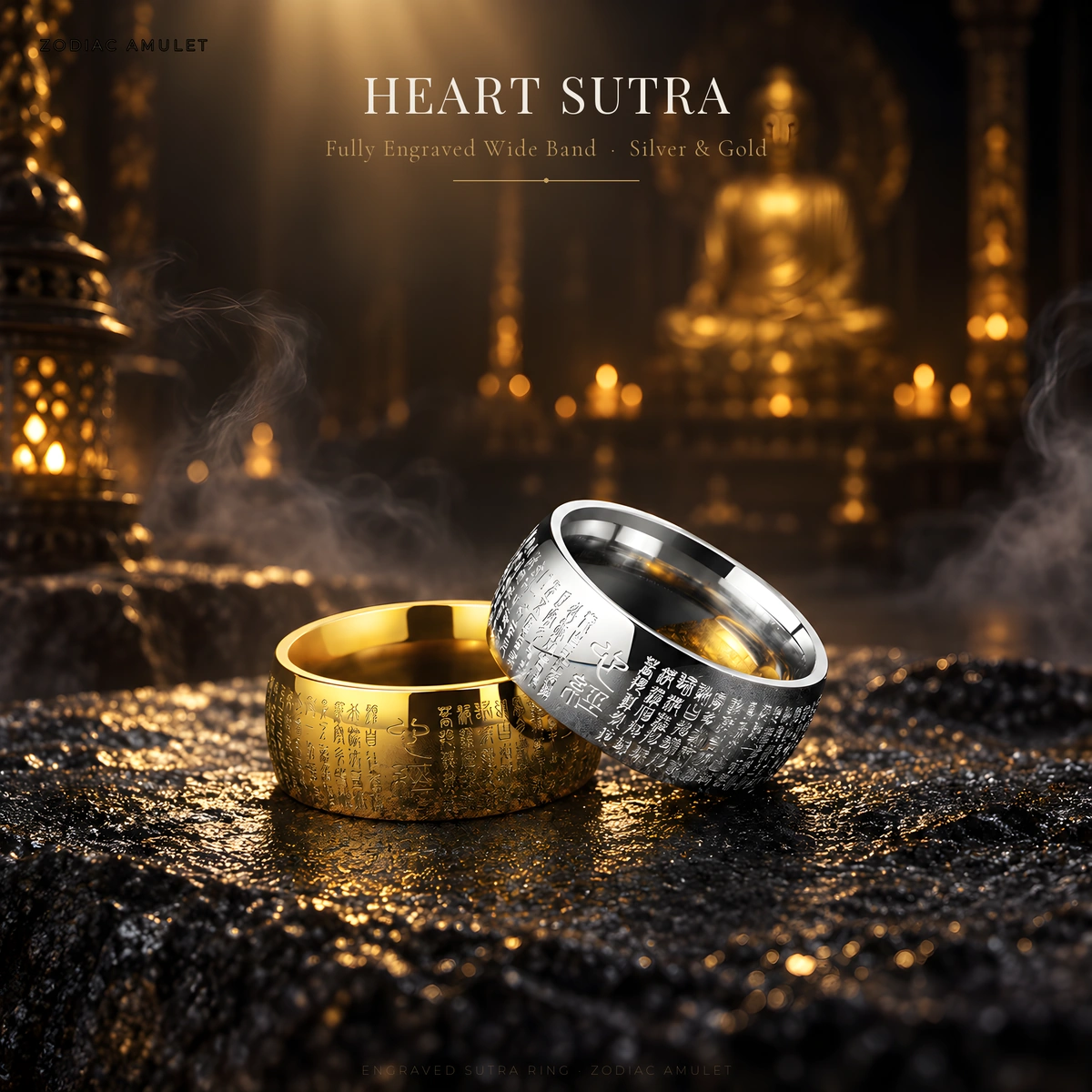 Heart Sutra Wide Band Ring — product photo 3