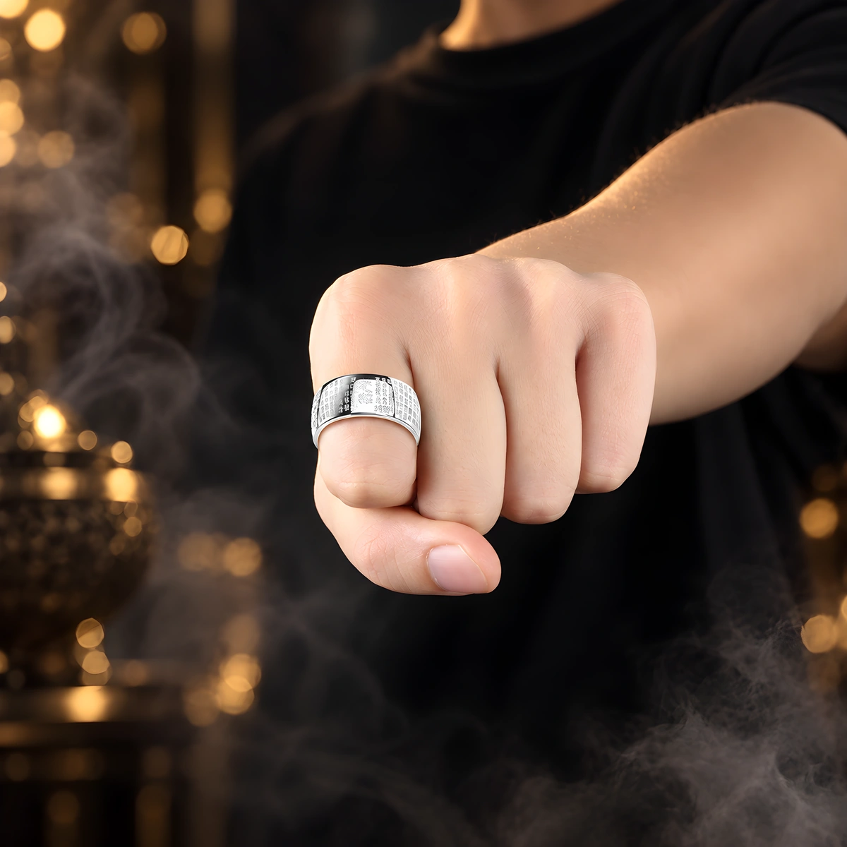 Heart Sutra Wide Band Ring — product photo 2
